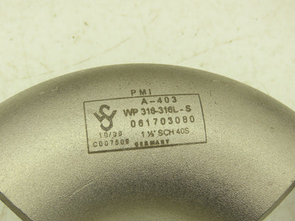 316L SCH 40S Stainless Steel 90° Elbow 1-1/2" Butt Weld A-403  Lot of 13