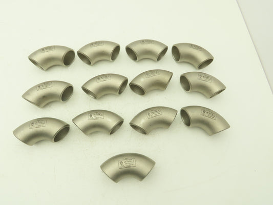 316L SCH 40S Stainless Steel 90° Elbow 1-1/2" Butt Weld A-403  Lot of 13
