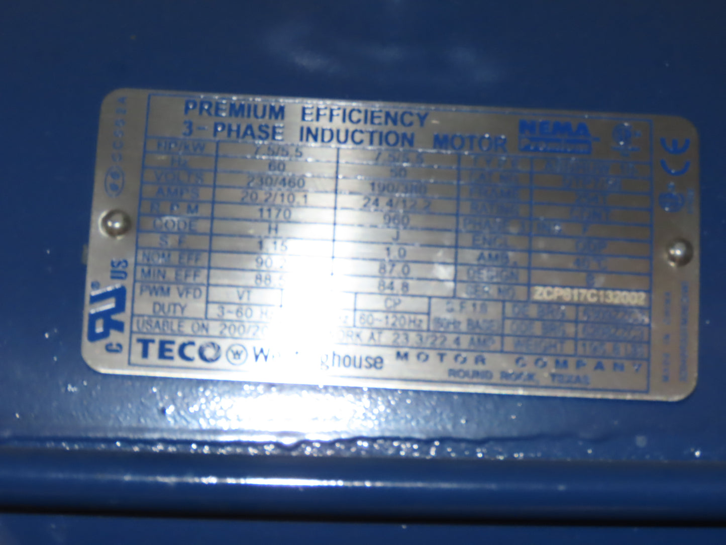 Captive Aire Make Up Heater Unit 1100000 BTUH 10000CFM 7.5Hp 460V Nat / LP