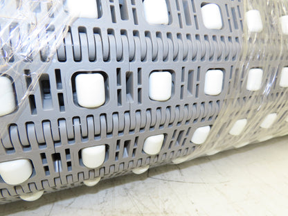 Intralox 400 42"W Transverse 90° Transfer Roller Top Conveyor Belt Gray 10'L