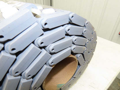 Intralox 400 42"W Transverse 90° Transfer Roller Top Conveyor Belt Gray 10'L