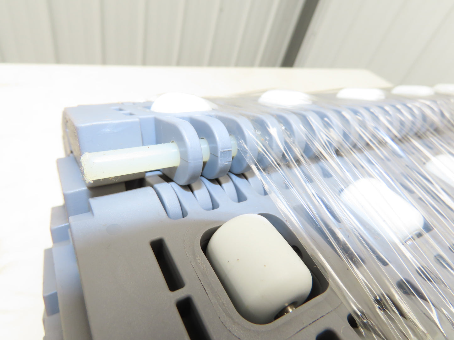 Intralox 400 42"W Transverse 90° Transfer Roller Top Conveyor Belt Gray 10'L