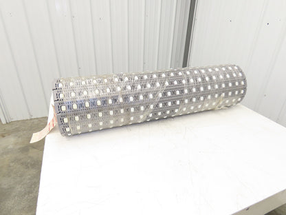 Intralox 400 42"W Transverse 90° Transfer Roller Top Conveyor Belt Gray 10'L