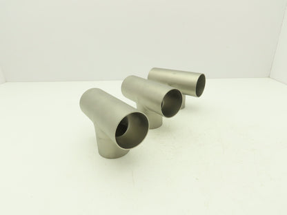2-1/2" OD Tee Butt Weld Adapter Stainless Steel Tumble Finish A = 3 Lot of 3