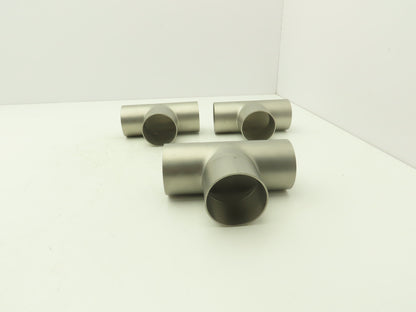 2-1/2" OD Tee Butt Weld Adapter Stainless Steel Tumble Finish A = 3 Lot of 3