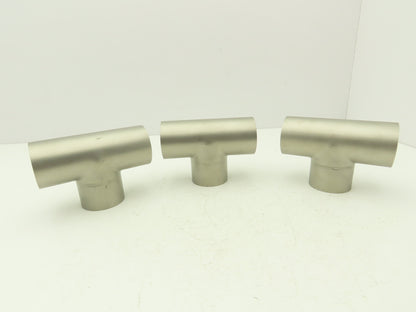 2-1/2" OD Tee Butt Weld Adapter Stainless Steel Tumble Finish A = 3 Lot of 3