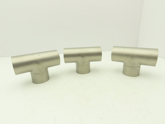 2-1/2" OD Tee Butt Weld Adapter Stainless Steel Tumble Finish A = 3 Lot of 3