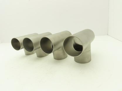 2-1/2" OD Tee Butt Weld Adapter Stainless Steel Tumble Finish A = 3 Lot of 4
