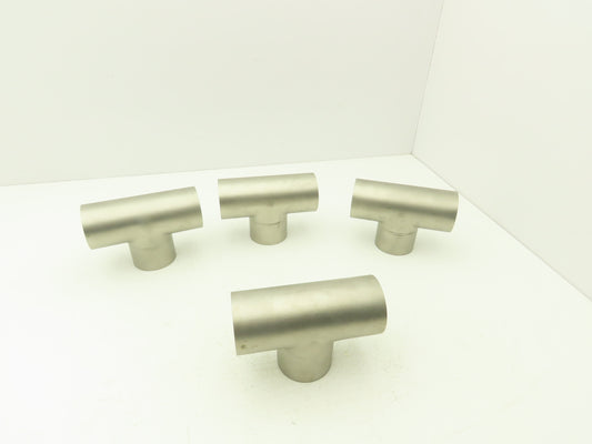 2-1/2" OD Tee Butt Weld Adapter Stainless Steel Tumble Finish A = 3 Lot of 4
