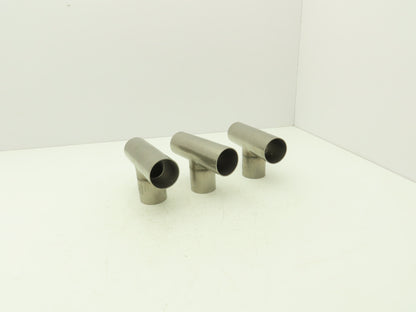 2" OD Tee Butt Weld Adapter Stainless Steel Tumble Finish A = 3 Lot of 3