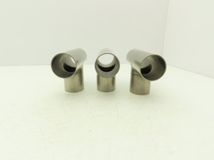 2" OD Tee Butt Weld Adapter Stainless Steel Tumble Finish A = 3 Lot of 3