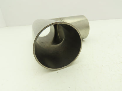 2" OD Tee Butt Weld Adapter Stainless Steel Tumble Finish A = 3 Lot of 3
