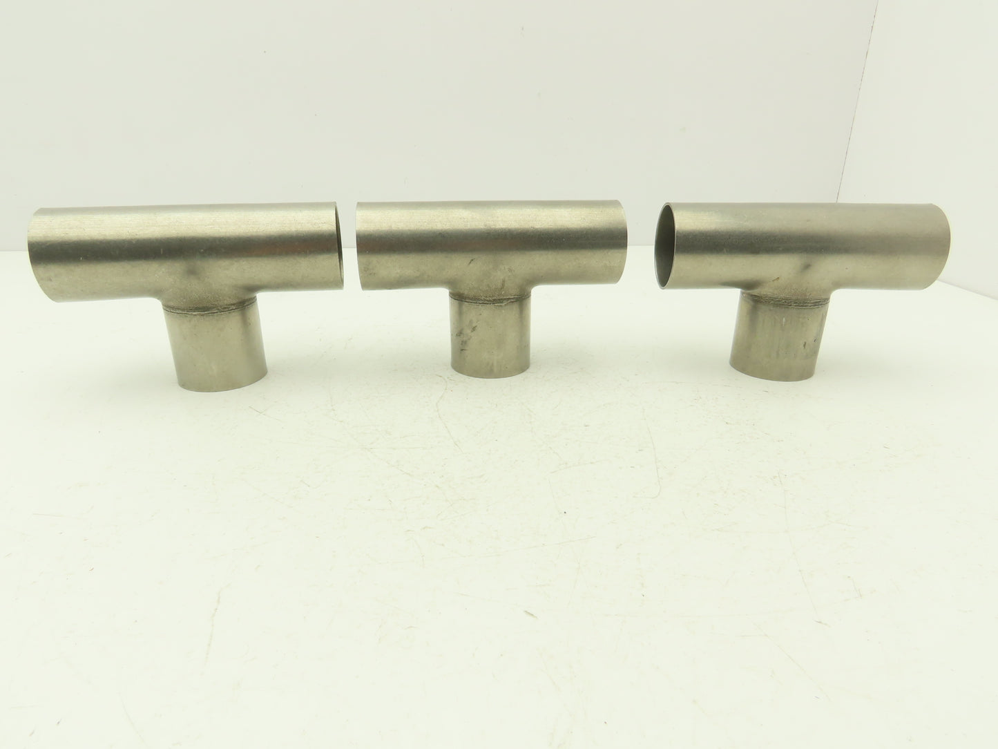 2" OD Tee Butt Weld Adapter Stainless Steel Tumble Finish A = 3 Lot of 3