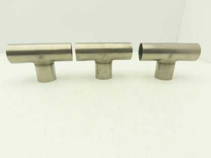 2" OD Tee Butt Weld Adapter Stainless Steel Tumble Finish A = 3 Lot of 3