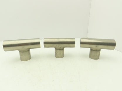 2" OD Tee Butt Weld Adapter Stainless Steel Tumble Finish A = 3 Lot of 3