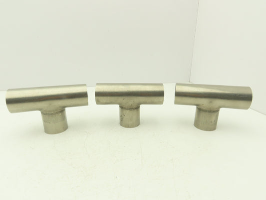 2" OD Tee Butt Weld Adapter Stainless Steel Tumble Finish A = 3 Lot of 3