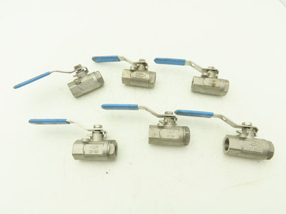 Milwaukee Valve CF8M Ball Valve Stainless Steel 1/2"NPT Female Lot of 6