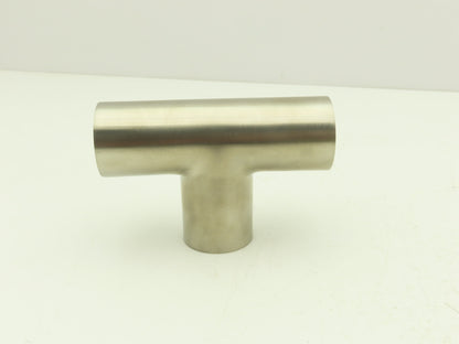 1-1/2" OD Butt Weld Vacuum Tee Stainless Steel Satin Finish A = 2.25" Lot of 6
