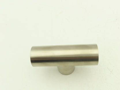 1-1/2" OD Butt Weld Vacuum Tee Stainless Steel Satin Finish A = 2.25" Lot of 6