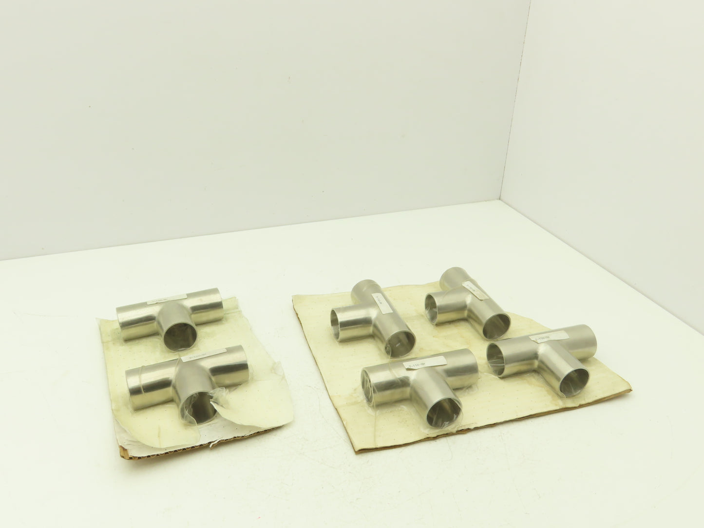 1-1/2" OD Butt Weld Vacuum Tee Stainless Steel Satin Finish A = 2.25" Lot of 6