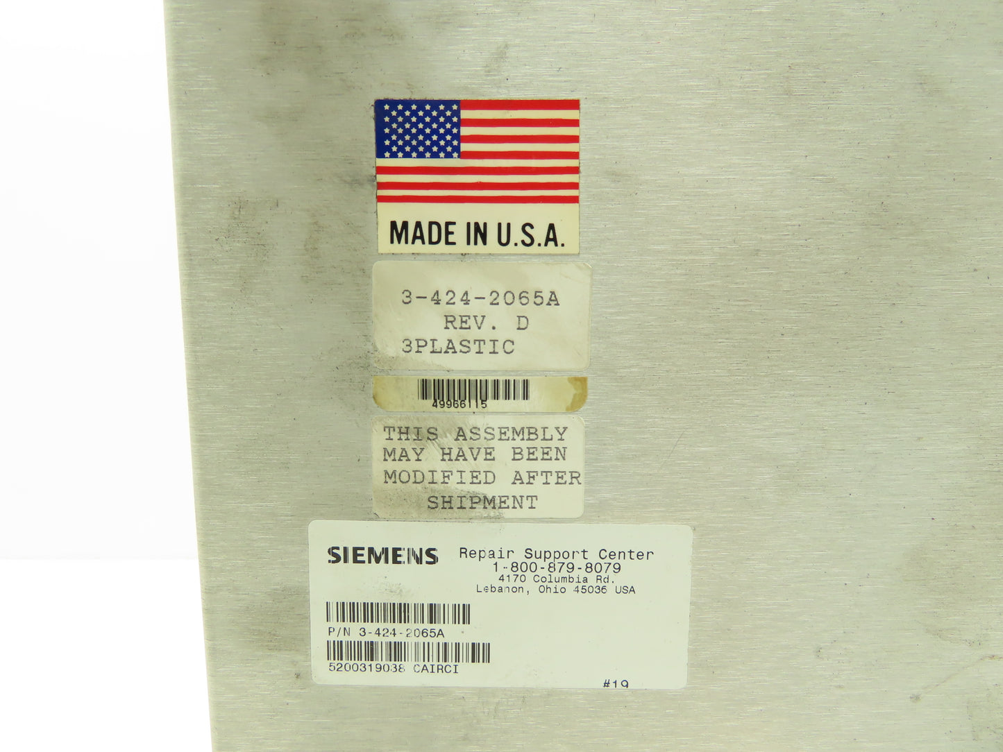 Cincinnati Milacron 3-424-2065A Camac VST Controller Control Panel Rev D