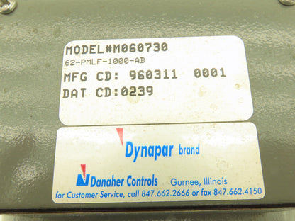 Dynapar 62-PMLF-1000-AB Rotary Incremental Motor Encoder 5/8" Shaft 56C M060730