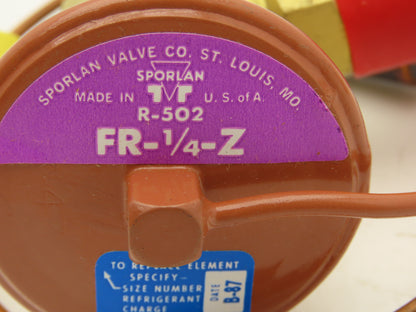 Sporlan Valve FR-1/4-Z Thermostatic Expansion Valve 2X4 Type F HVAC