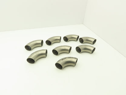 BW-200-90 2" OD Butt Weld Vacuum 90° Elbow SS Tumble Finish A = 3" Lot of 8