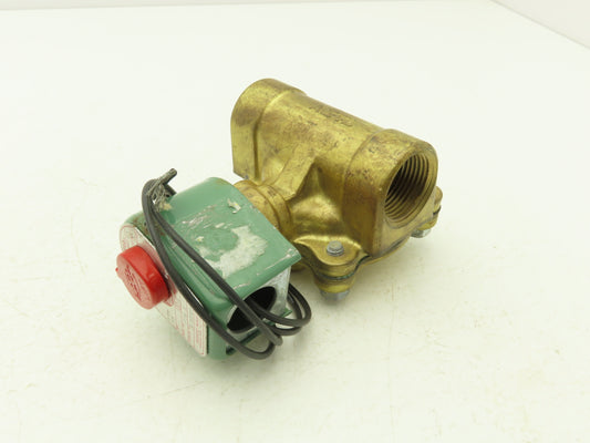 Asco 8210D4 Brass Solenoid Valve 2-Way NC 150 PSI 1" NPT Dry Air 120V 10.5 W