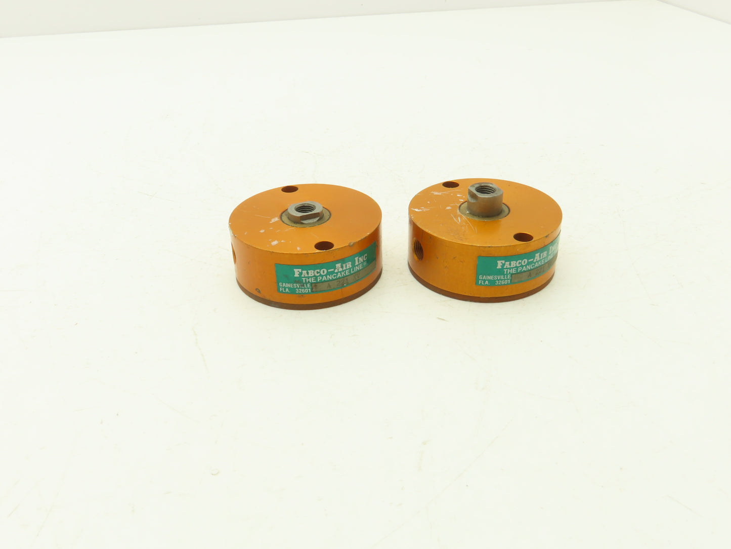 Fabco-Air A221XV Pancake Pneumatic Cylinder Double Acting 1-5/8" x 1/4" Lot of 2