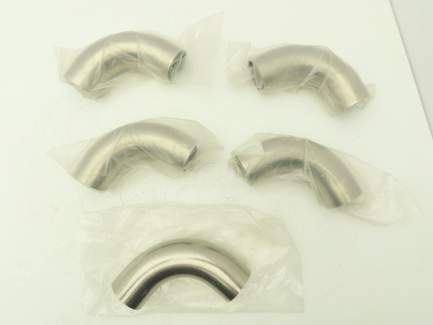 G2WC200H 2" OD Butt Weld Vacuum Tube 90° Radius Elbow SS A= 4.06" B= 3" Lot of 5