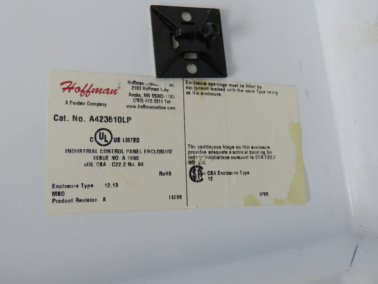 Hoffman Electrical Enclosure 42x36x10" Backplate Wall Mount 100A Disconnect