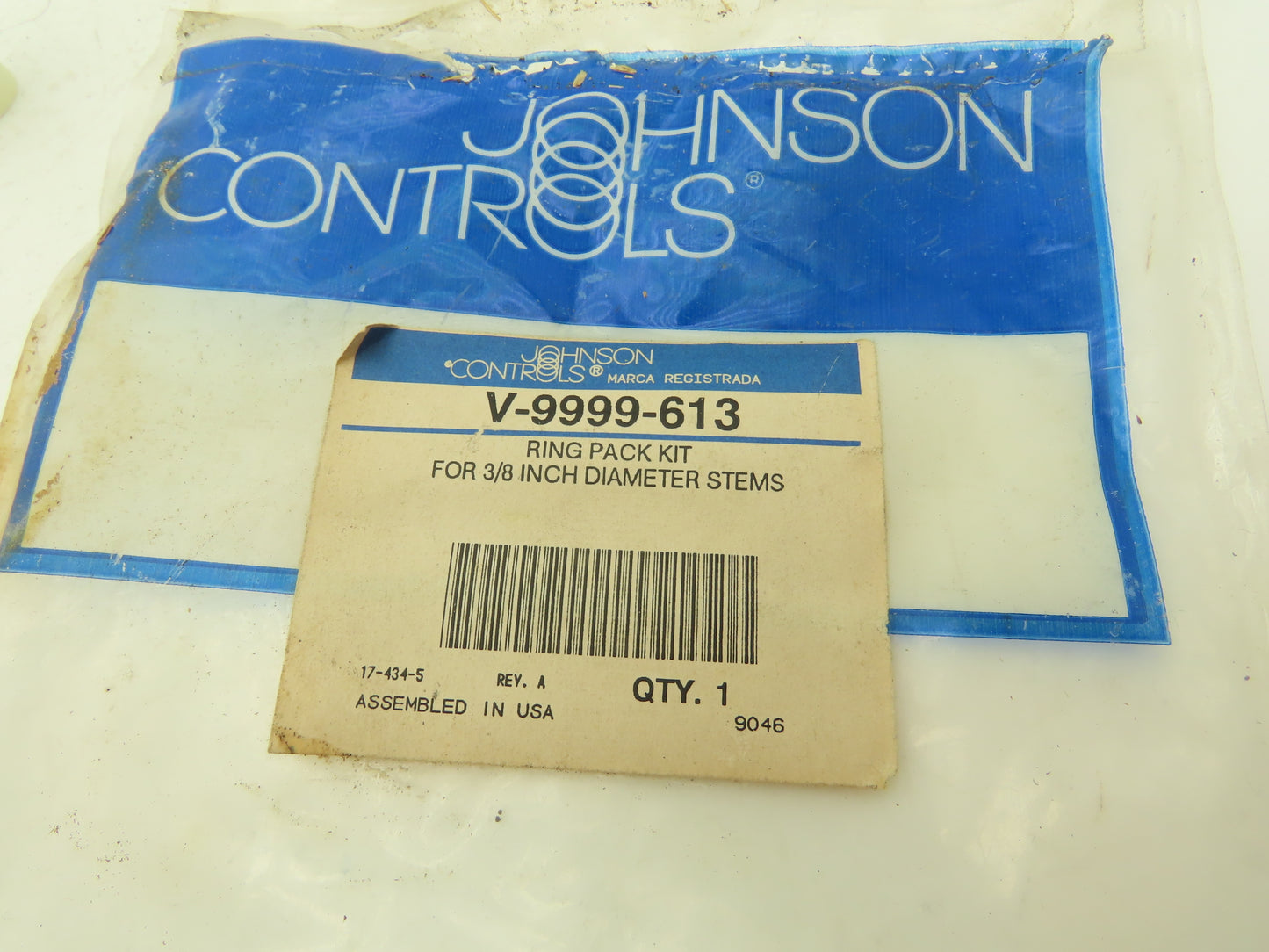 Johnson Controls V-9999-613 Packing Kit 3/8" Stem  2 Rings One Follower