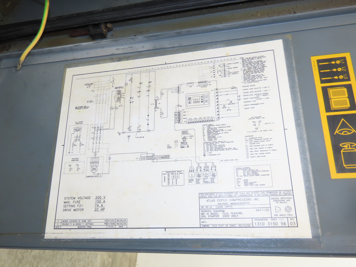 Atlas Copco ID60CSA Rotary Screw Air Compressor 20Hp 91.7 CFM 230v w/Air Dryer