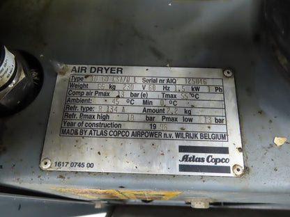 Atlas Copco ID60CSA Rotary Screw Air Compressor 20Hp 91.7 CFM 230v w/Air Dryer