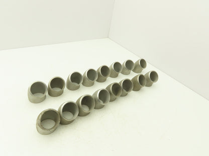 316L SCH 40S Stainless Steel 45° Elbow 1-1/2" Butt Weld Lot of 16