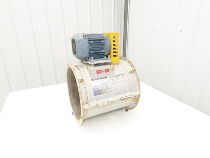 Fulta Electric DBRO3M236 Tube Axial Blower Duct Fan 12" 1000 CFM 0.5kw 220V 3PH