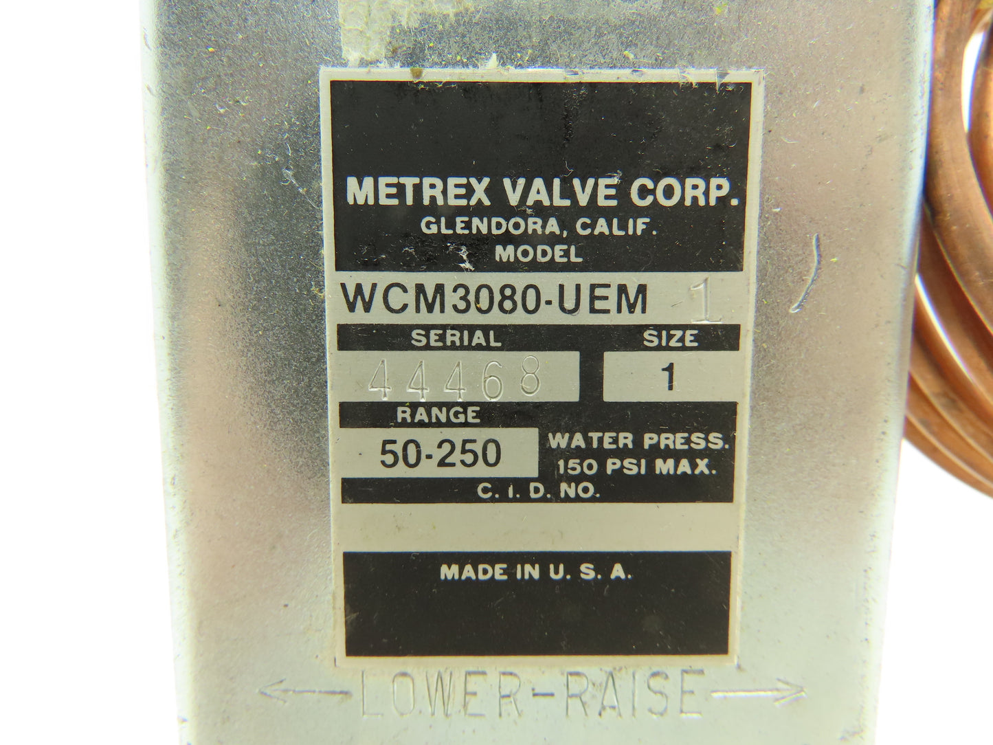 Metrex WCM3080-UEM 1" Water Regulating Valve 50-250 PSI Brass/Bronze