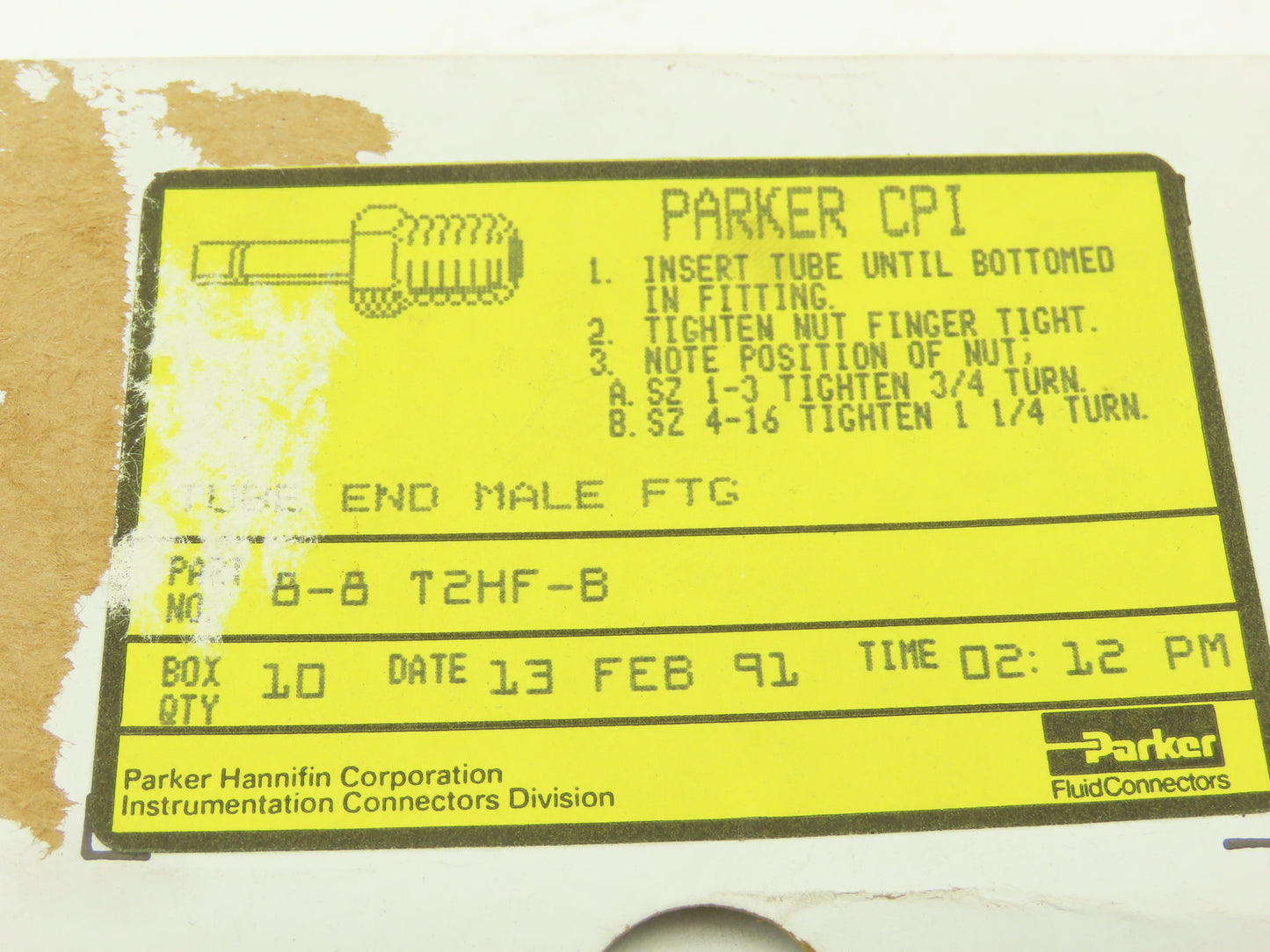 Parker 8-8T2HF-B CPI Tube End Male Adapter 1/2" Tube 1/2" NPT Male Lot of 30
