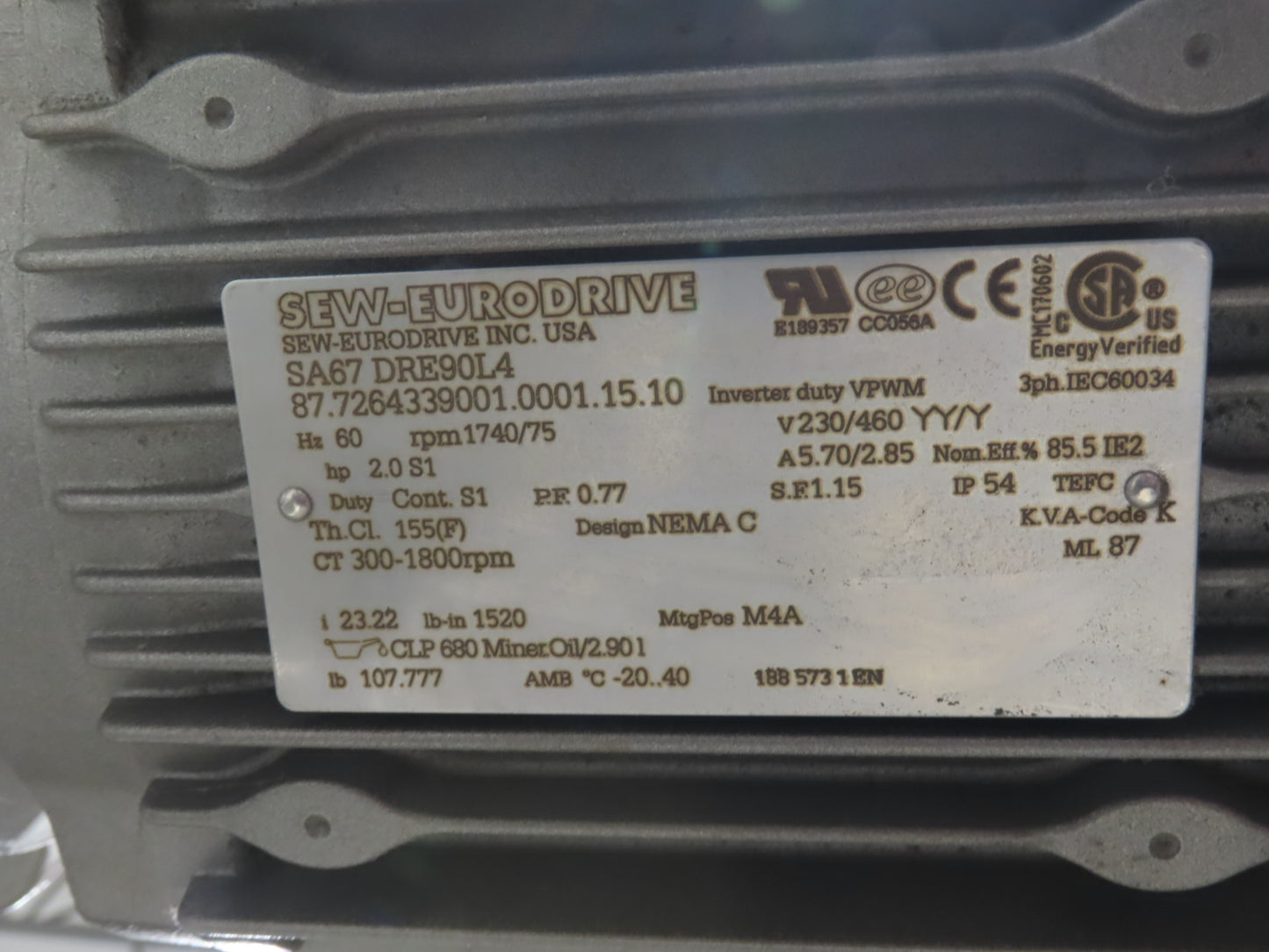 Ryson 1300-400-A1-6 Elevating Spiral Conveyor 16" Belt 2Hp 230/460V 3PH 17' 4"H