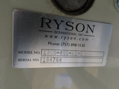 Ryson 1300-400-A1-6 Elevating Spiral Conveyor 16" Belt 2Hp 230/460V 3PH 17' 4"H