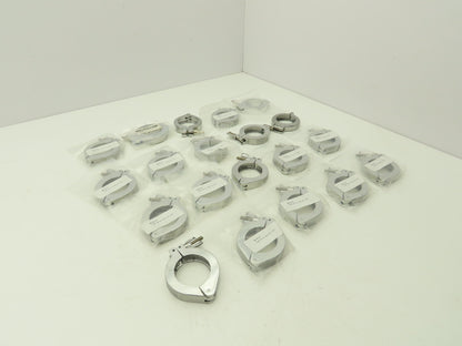 Nor-Cal NW-40-CP Aluminum Wing Nut Clamp Mixed for DN 40 ISO-KF Flange Lot of 20