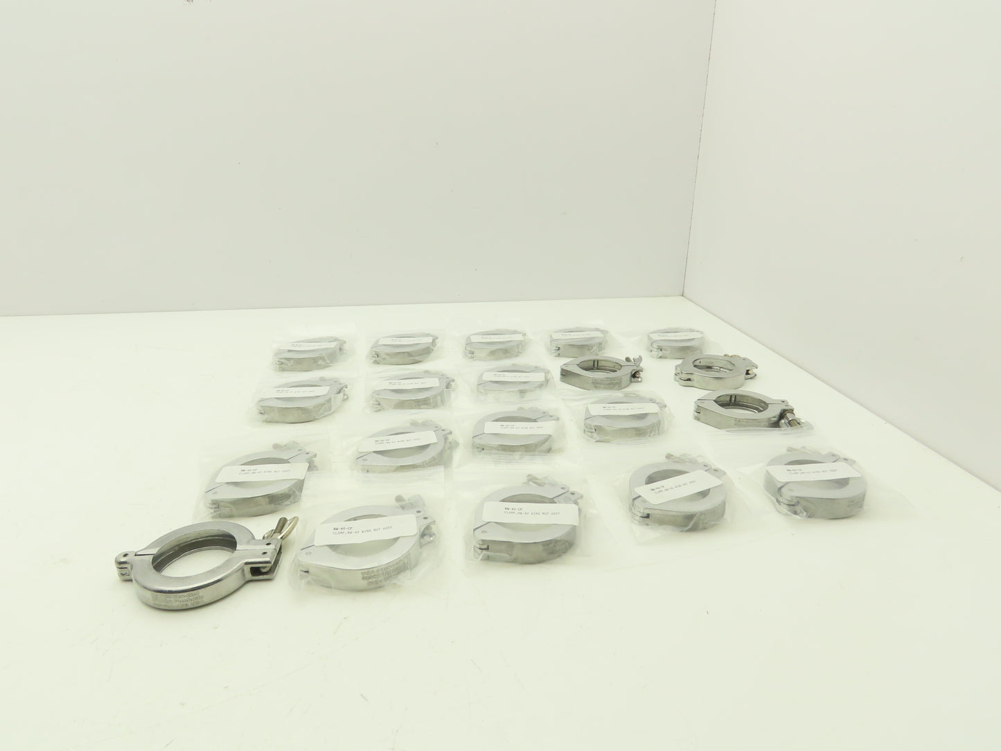 Nor-Cal NW-40-CP Aluminum Wing Nut Clamp for DN 40 ISO-KF Flange Lot of 20