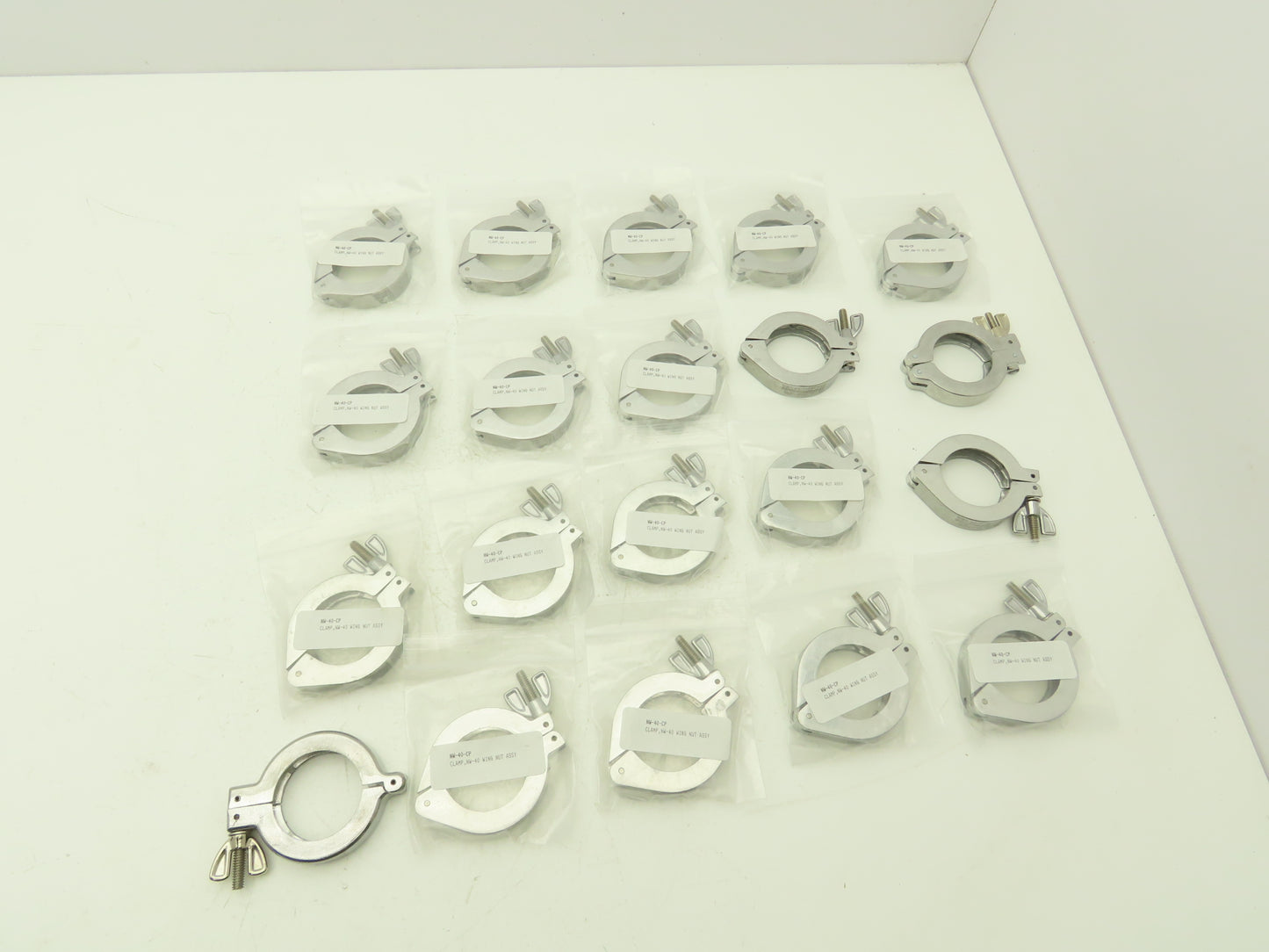 Nor-Cal NW-40-CP Aluminum Wing Nut Clamp for DN 40 ISO-KF Flange Lot of 20