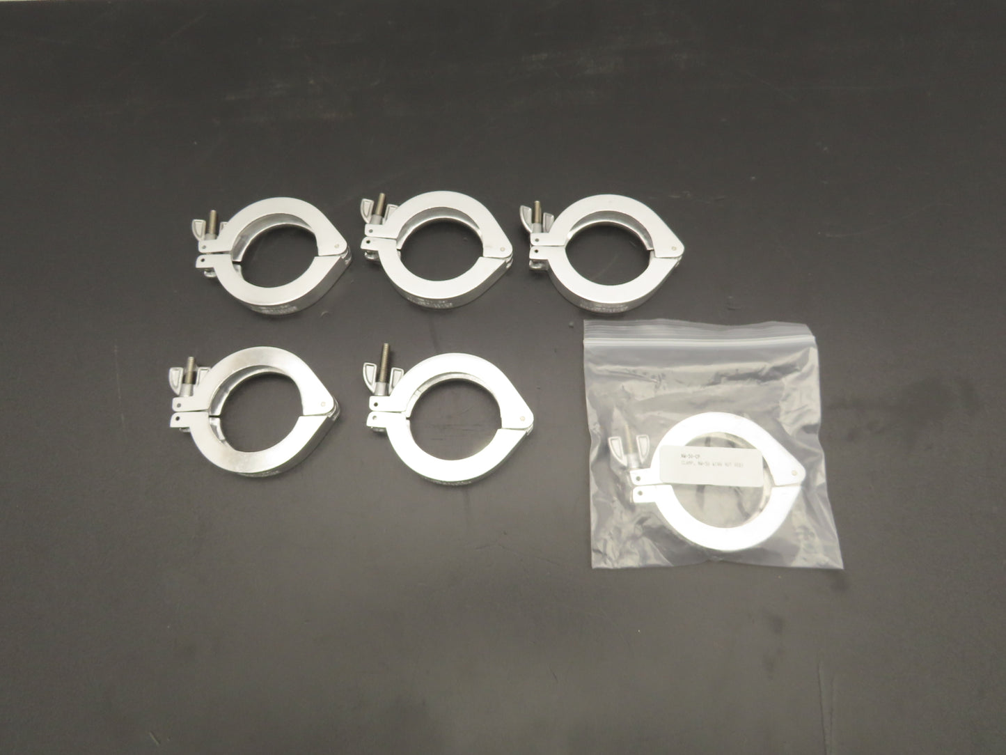 Nor-Cal NW-50-CP Aluminum Wing Nut Clamp for DN 50 ISO-KF Flange Lot of 6