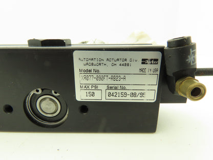 Parker XR077-090FT-RB23-A Pneumatic Rotary Actuator 3/8" Shaft 90Deg Rotation
