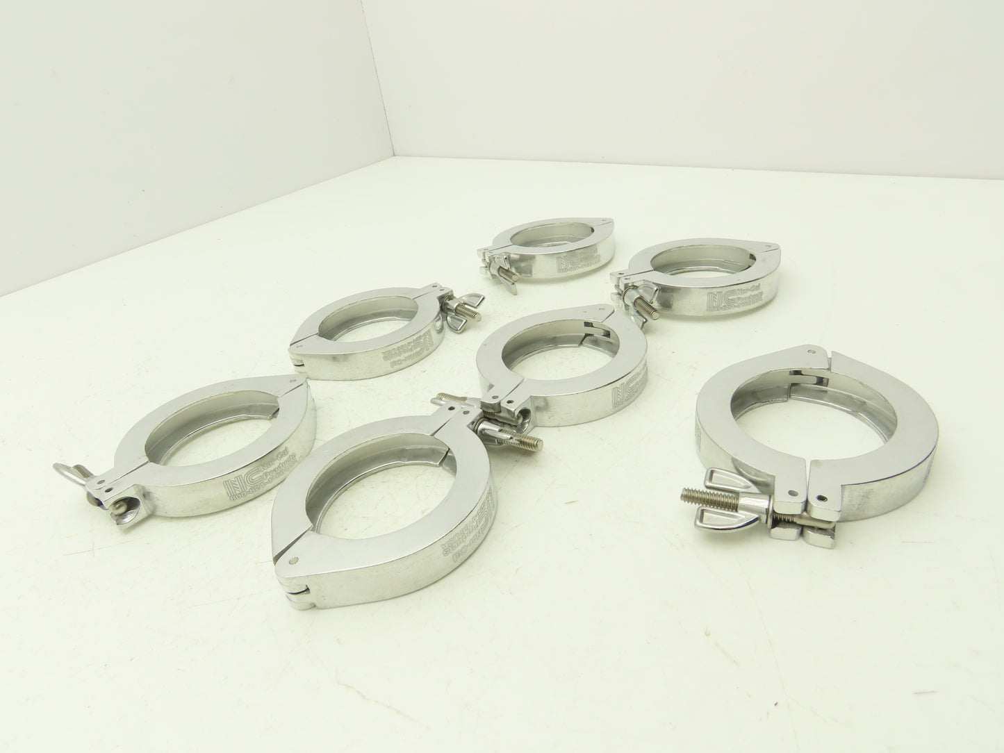 Nor-Cal NW-50-CP Aluminum Wing Nut Clamp for DN 50 ISO-KF Flange Lot of 7