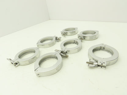 Nor-Cal NW-50-CP Aluminum Wing Nut Clamp for DN 50 ISO-KF Flange Lot of 7