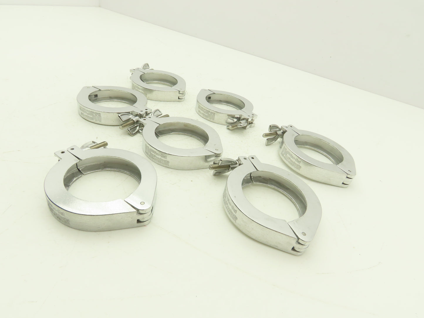 Nor-Cal NW-50-CP Aluminum Wing Nut Clamp for DN 50 ISO-KF Flange Lot of 7