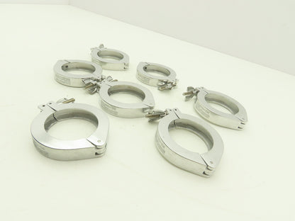 Nor-Cal NW-50-CP Aluminum Wing Nut Clamp for DN 50 ISO-KF Flange Lot of 7